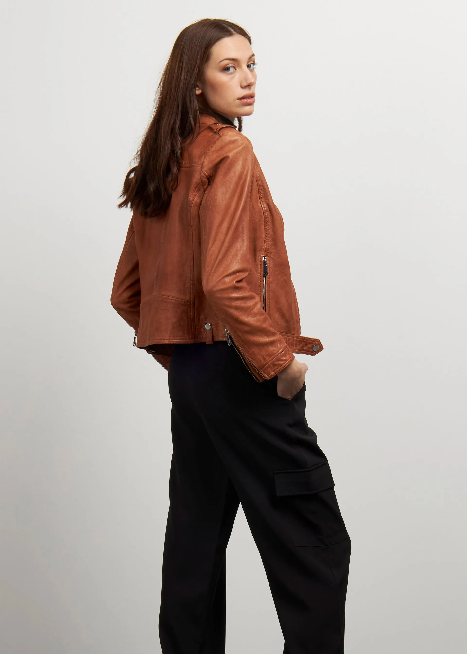 Giacca biker in pelle