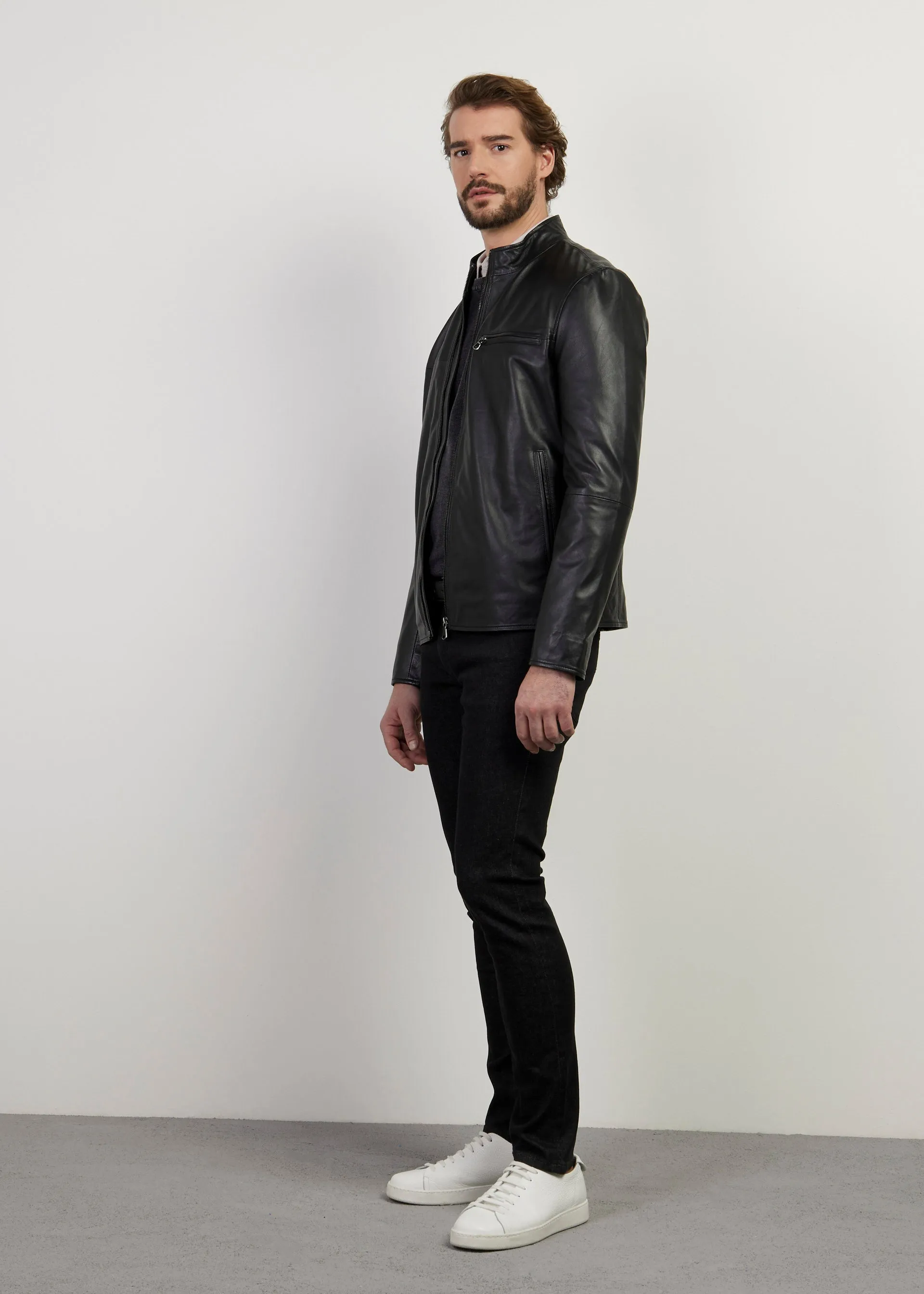 Giacca biker in pelle