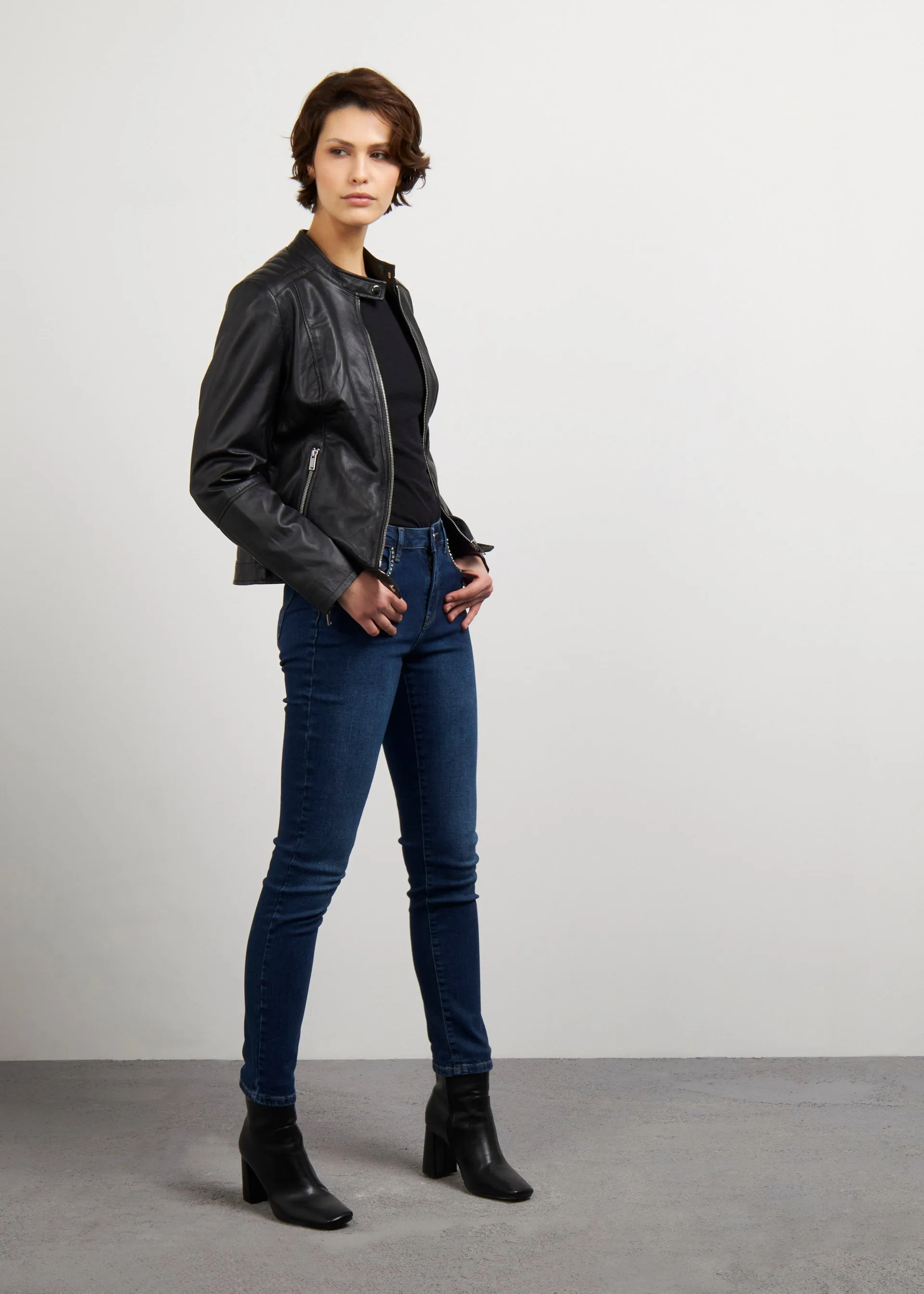 Giacca biker in pelle