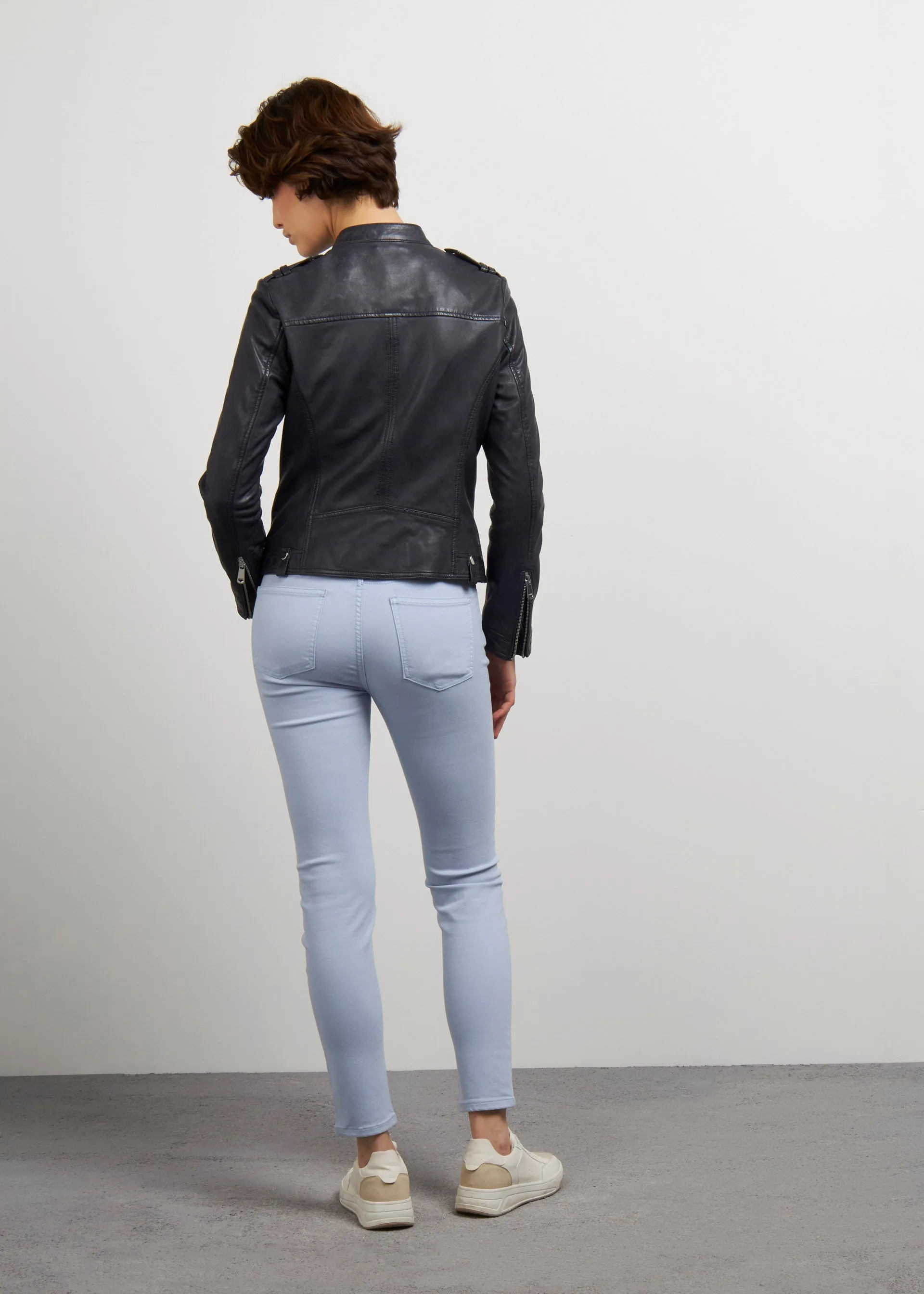 Giacca biker in pelle