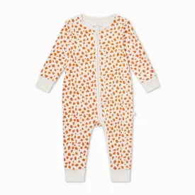 Giraffe Spot Ribbed Clever Zip Romper