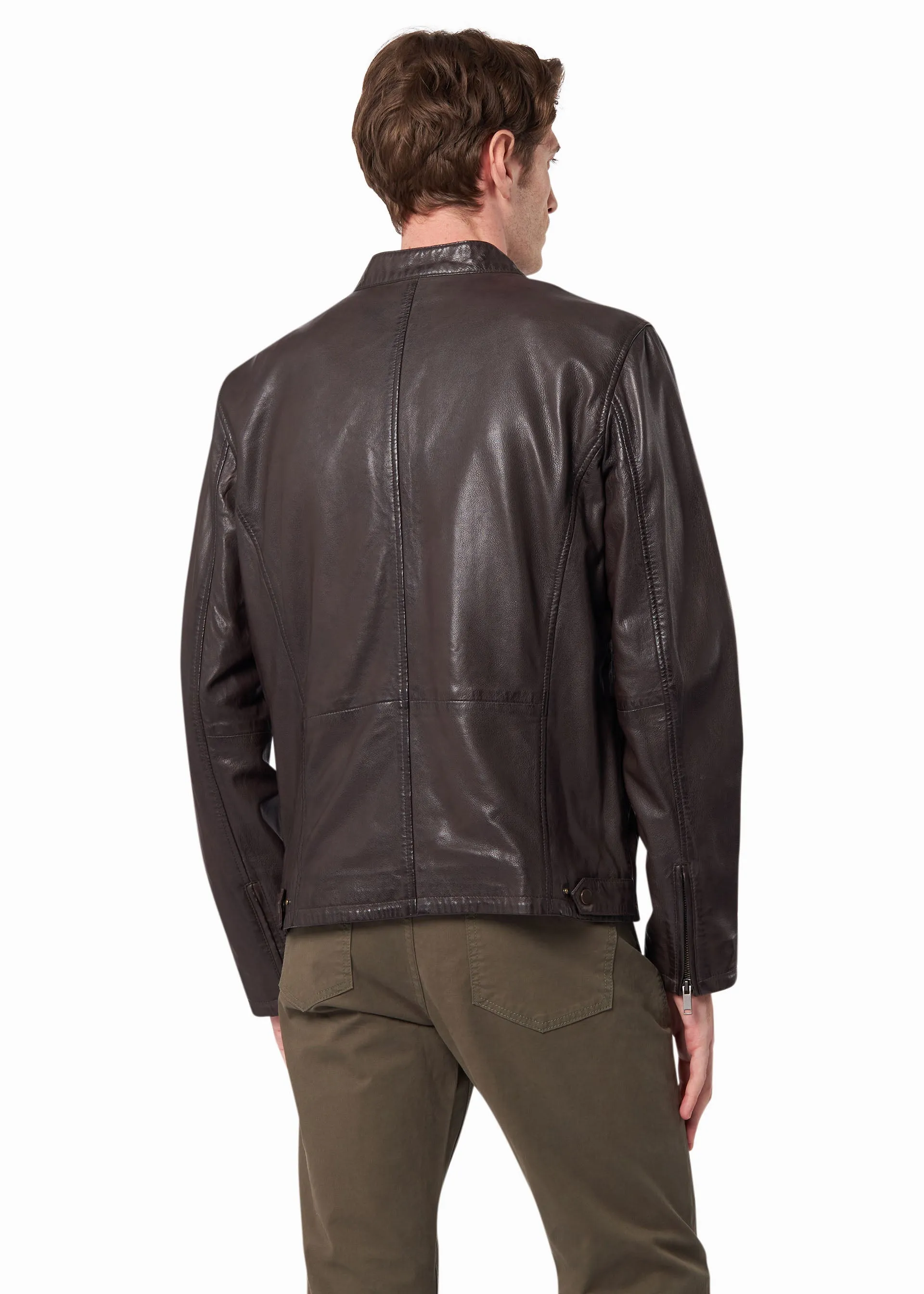 Giubbotto biker in pelle