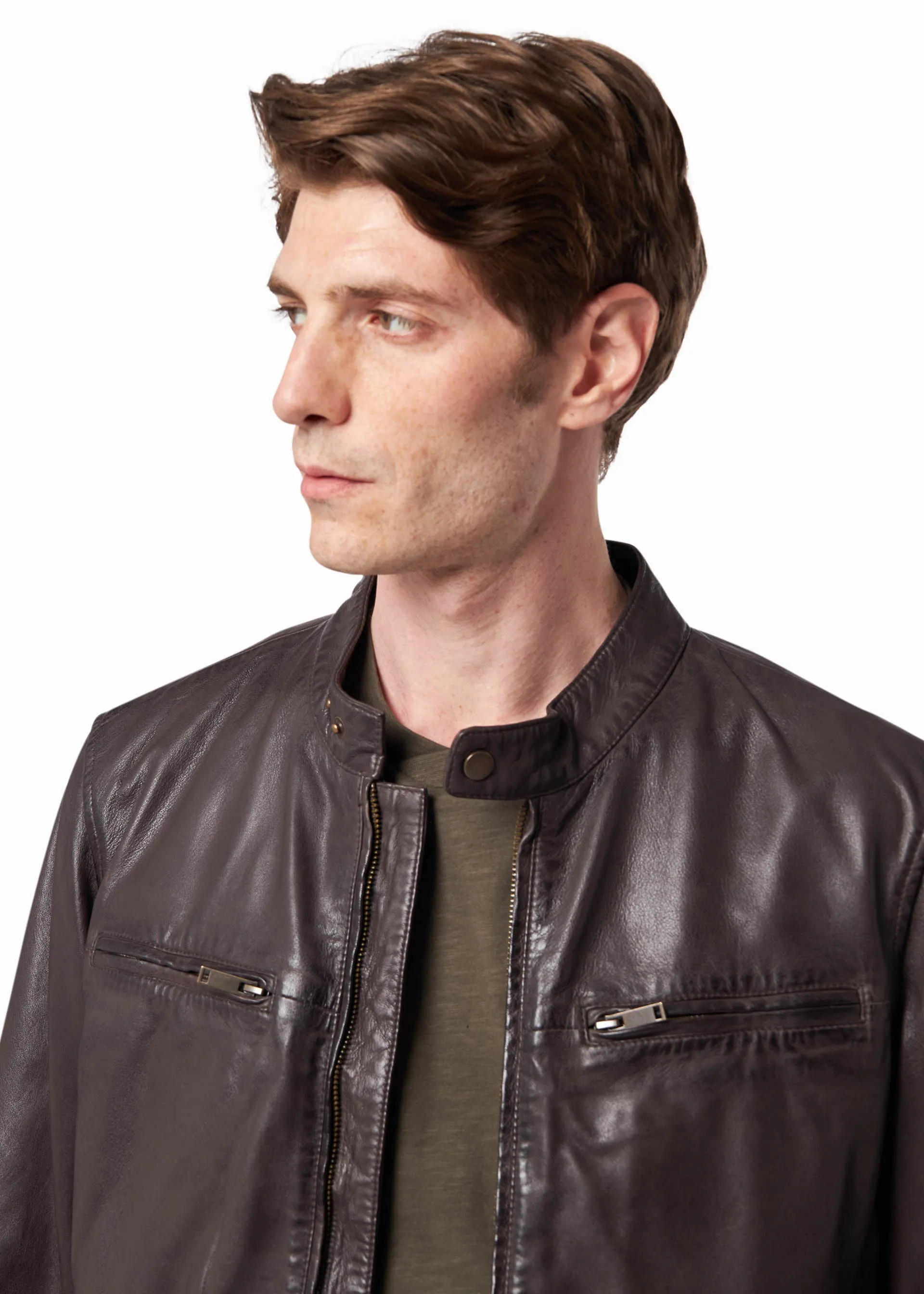 Giubbotto biker in pelle