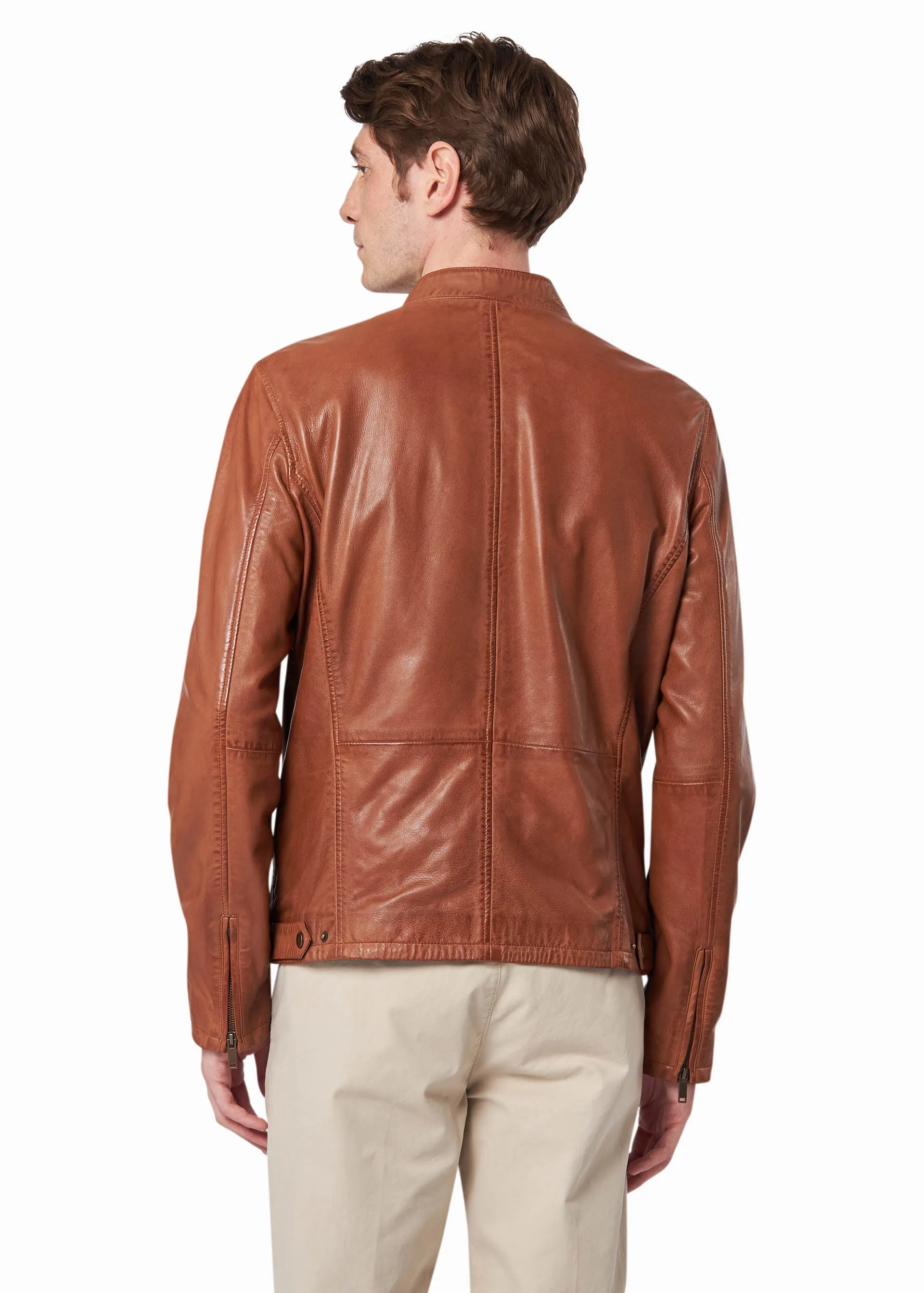 Giubbotto biker in pelle