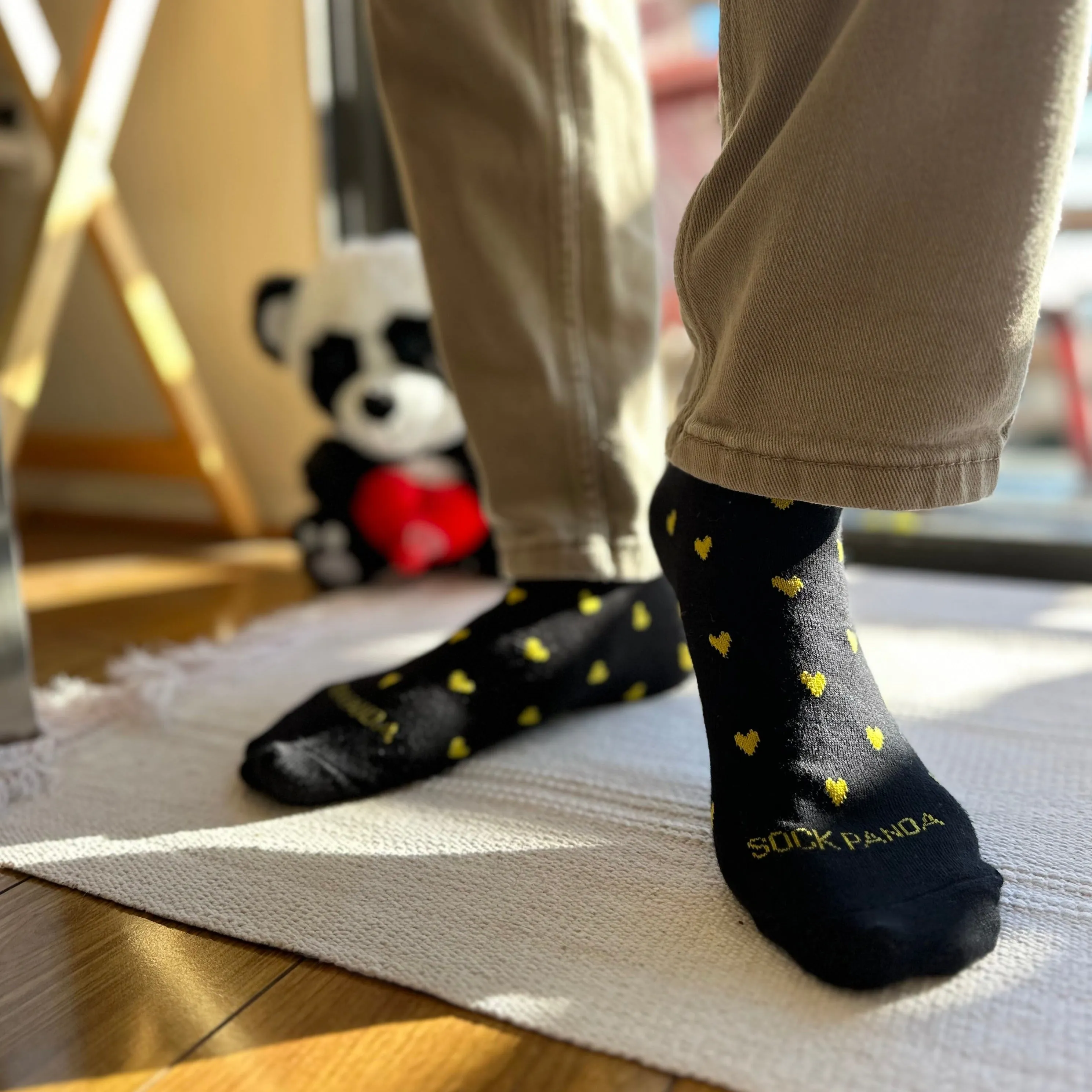 Heart Patterned Socks from the Sock Panda (Adult Large - Men's Shoe Sizes 8-12)
