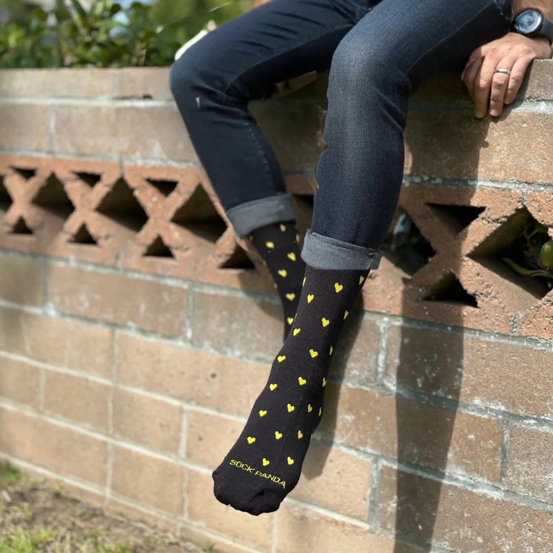 Heart Patterned Socks from the Sock Panda (Adult Large - Men's Shoe Sizes 8-12)