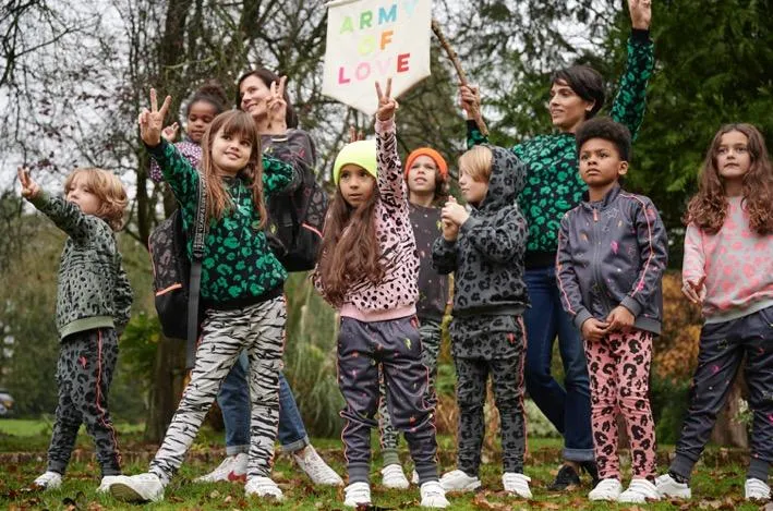 Kids Super Soft Sweatshirt Bright Green Leopard and Lightning Bolt