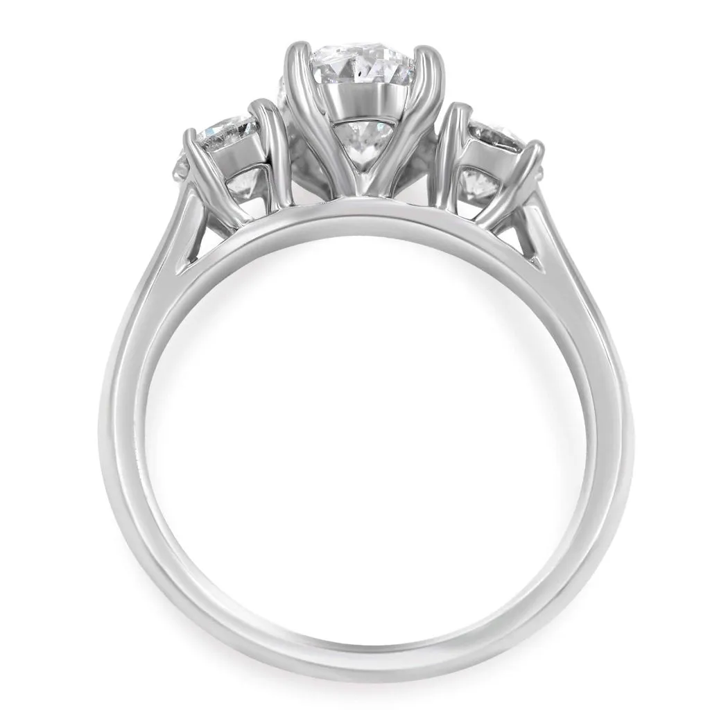 LEILANI | Oval & Round Three Stone Engagement Ring
