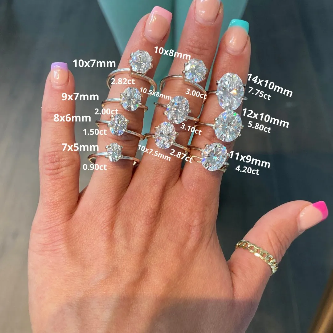 LEILANI | Oval & Round Three Stone Engagement Ring