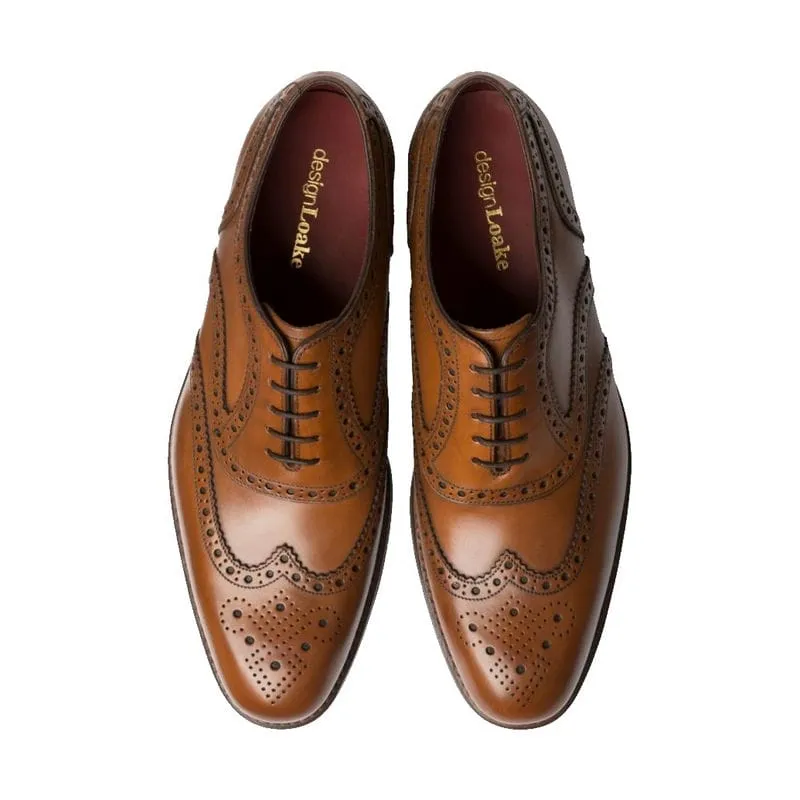 Loake Kerridge Mens Leather Brogue - Cedar Burnished Calf
