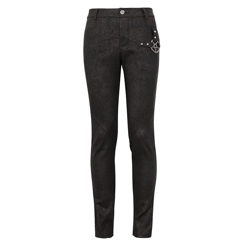 Men's Gothic Slim Fitted Metal Star Pants