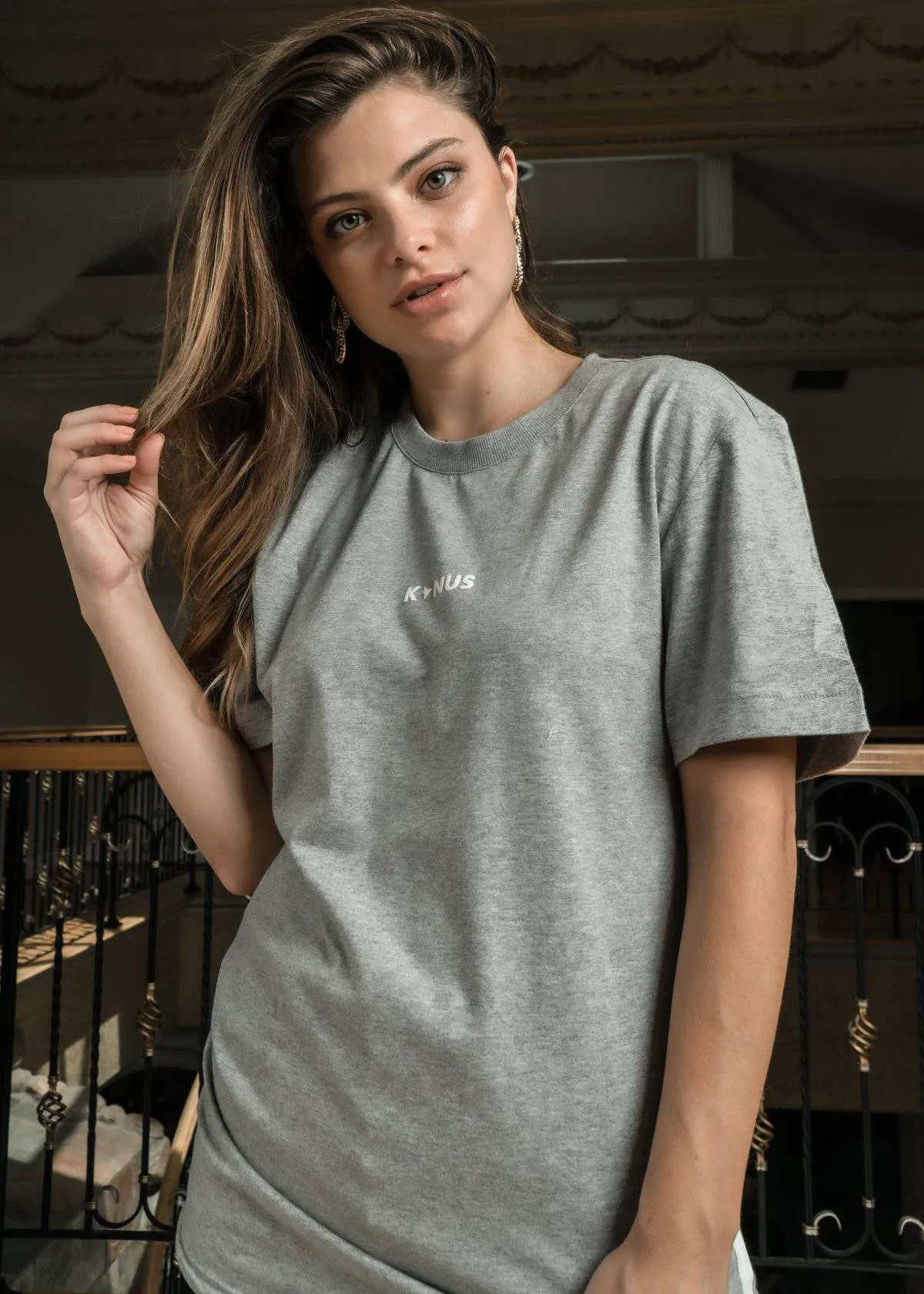 Men's Side Seam Tape Short Sleeve Tee in Heather Grey