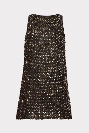 Milly Minis Tinsel Sequins Angular Shift Dress