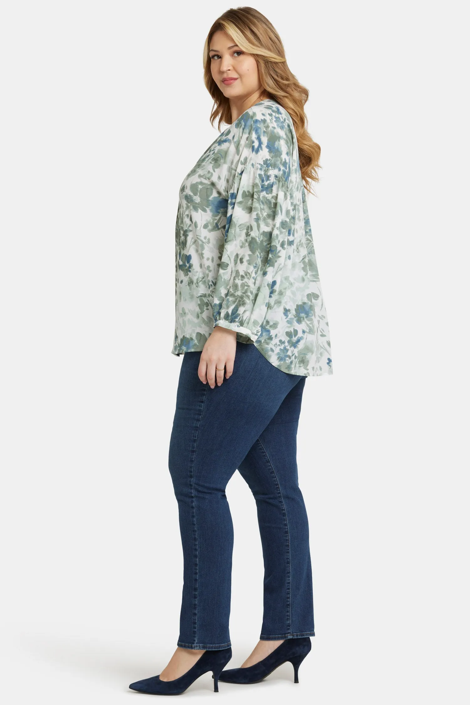 Paulina Peasant Blouse In Plus Size - Cape Malea