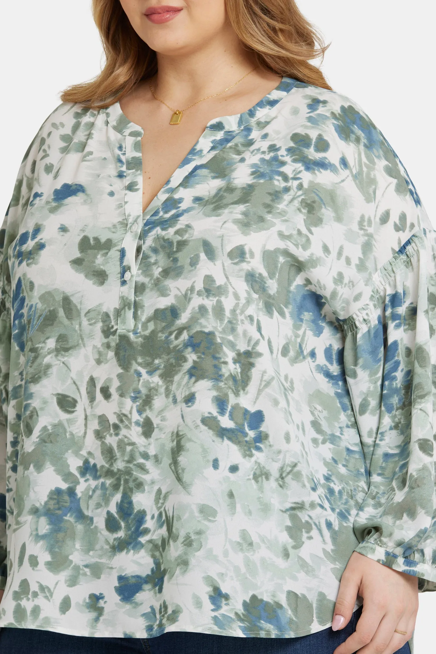Paulina Peasant Blouse In Plus Size - Cape Malea