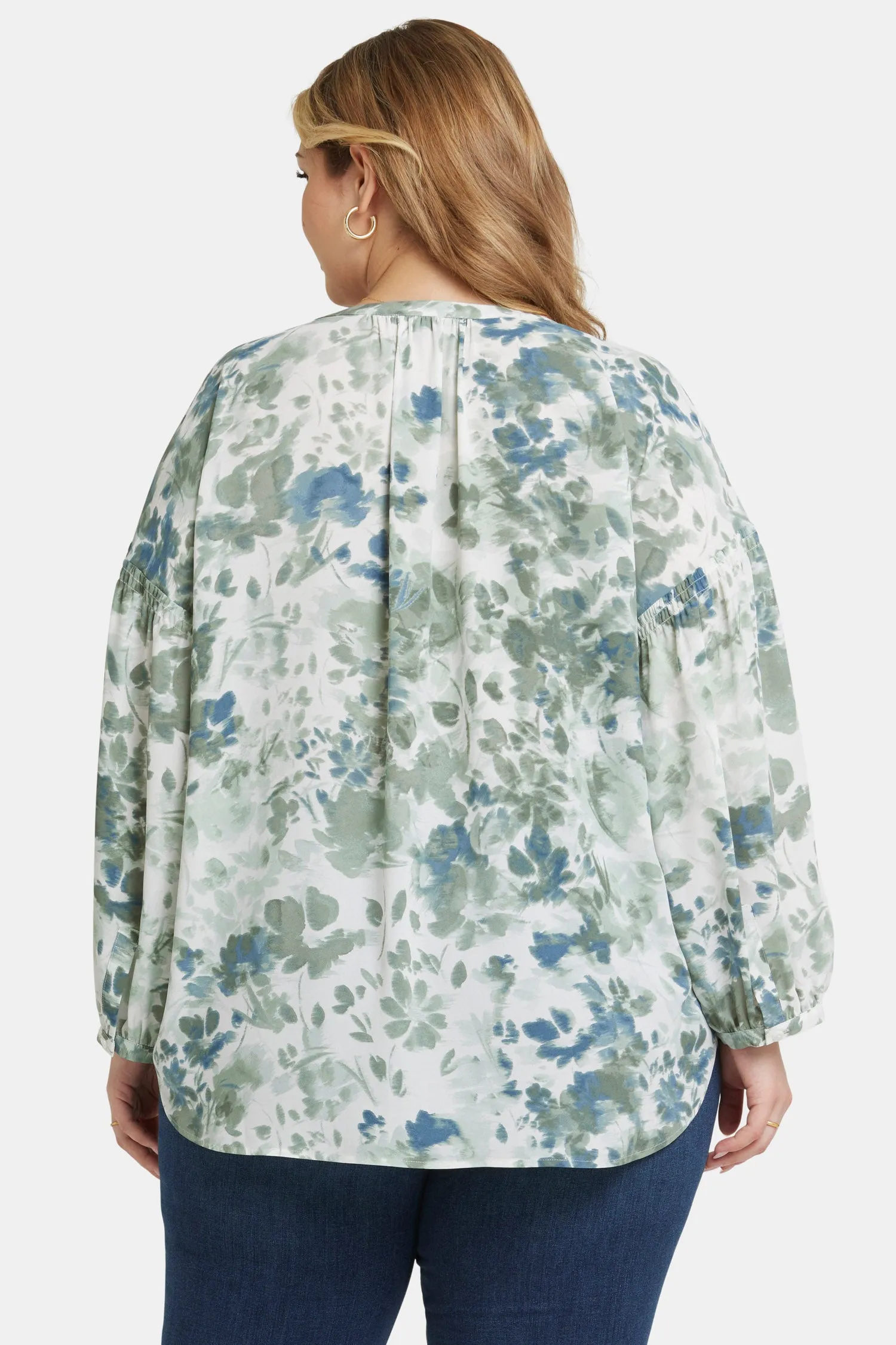 Paulina Peasant Blouse In Plus Size - Cape Malea
