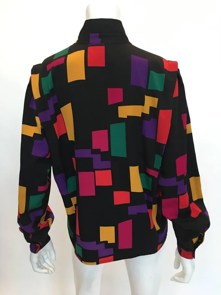 Pierre Cardin Vintage 1980's Abstract Print Blouse
