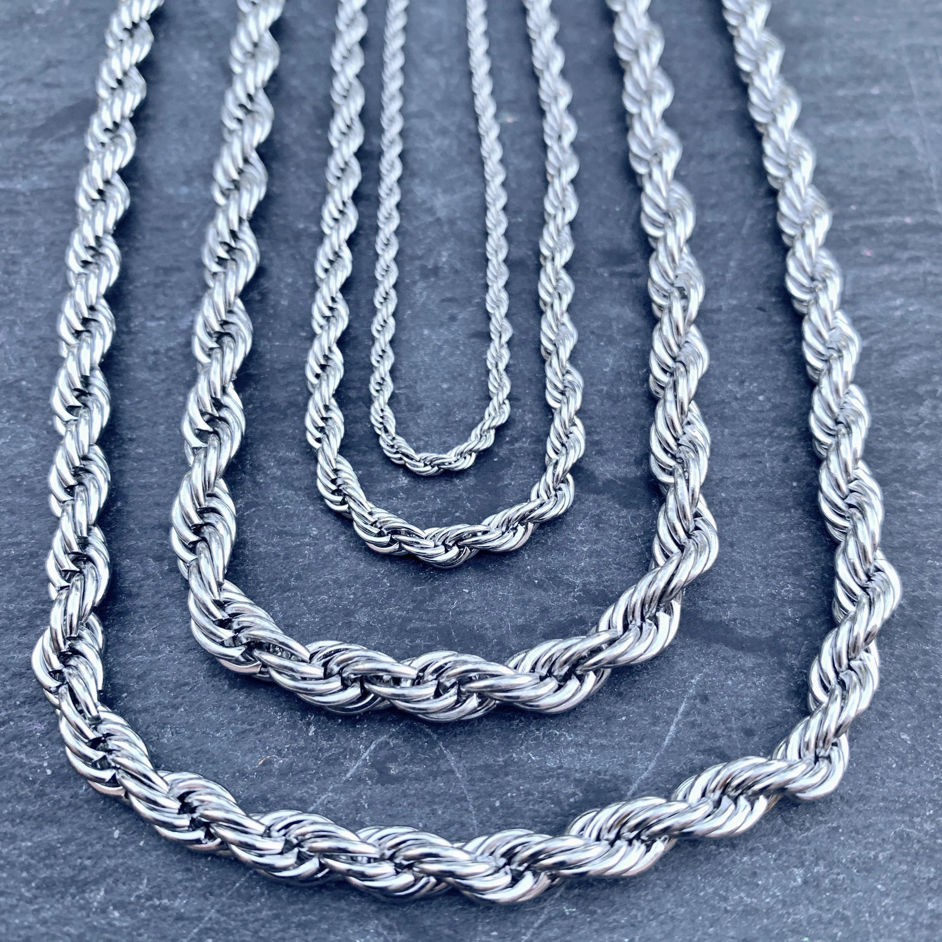 "Classic Rope Chain" Necklace - 2mm, 4mm, 6mm - 16-30 inch length!