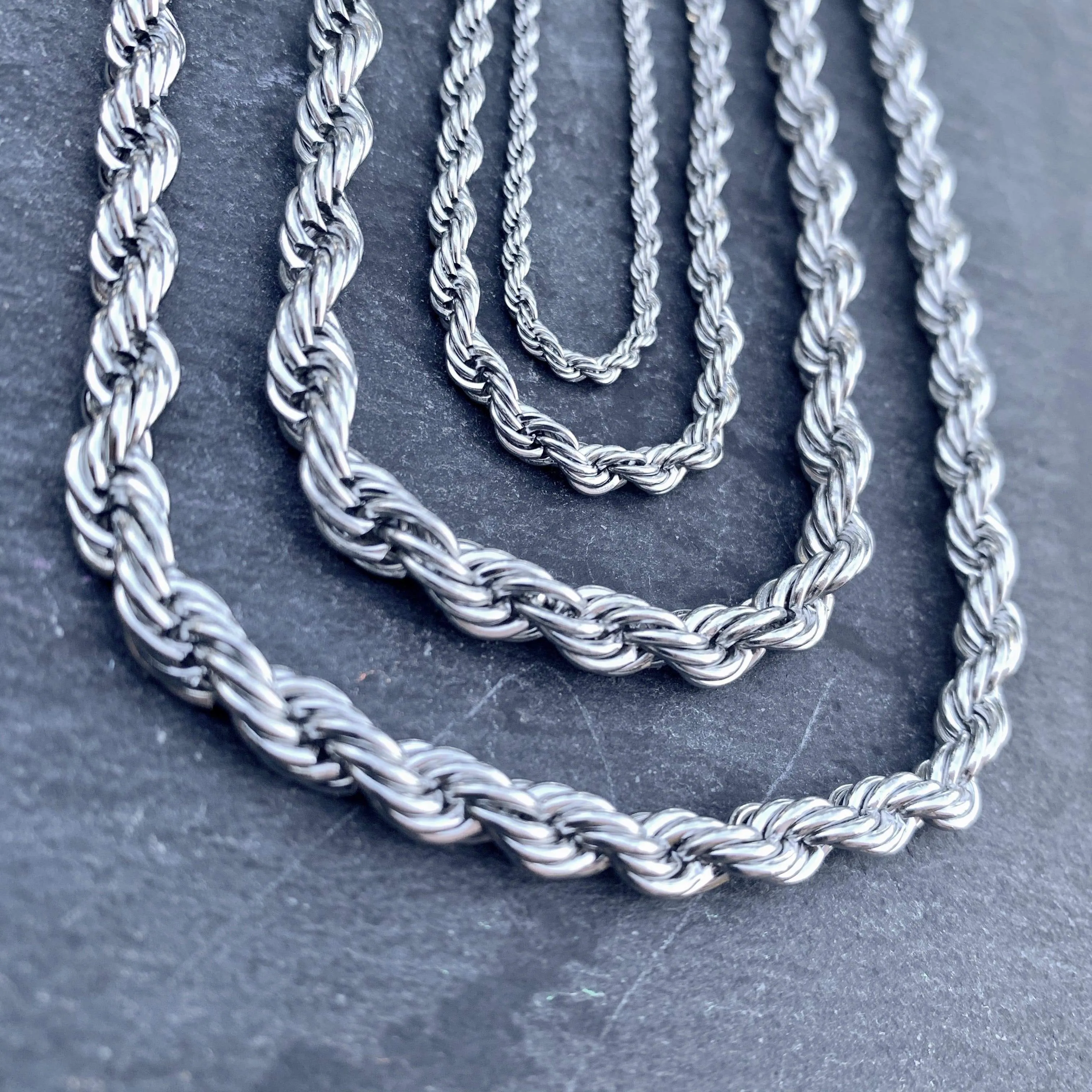 "Classic Rope Chain" Necklace - 2mm, 4mm, 6mm - 16-30 inch length!