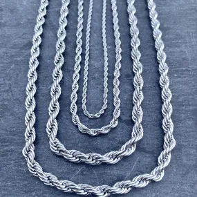 "Classic Rope Chain" Necklace - 2mm, 4mm, 6mm - 16-30 inch length!