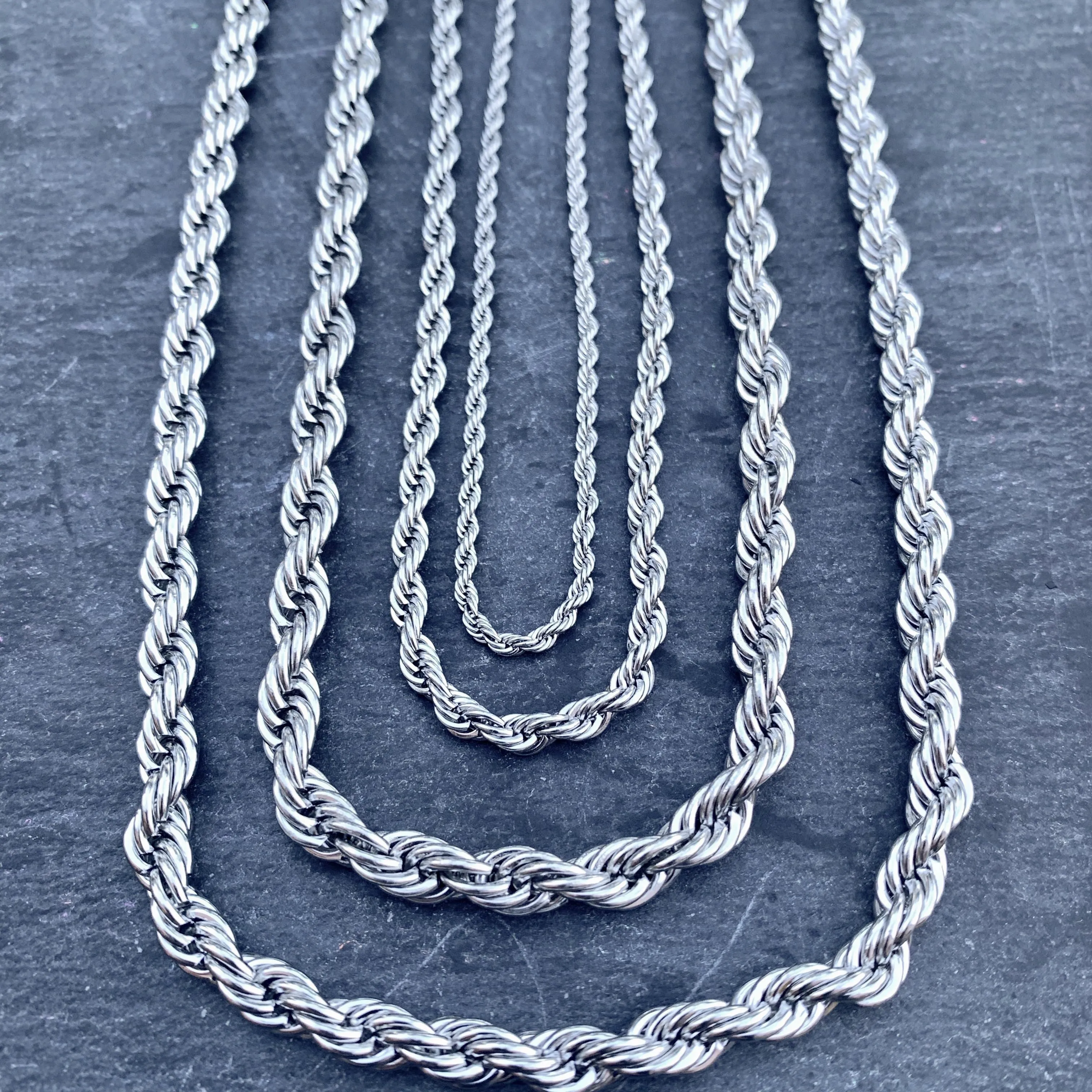 "Classic Rope Chain" Necklace - 2mm, 4mm, 6mm - 16-30 inch length!
