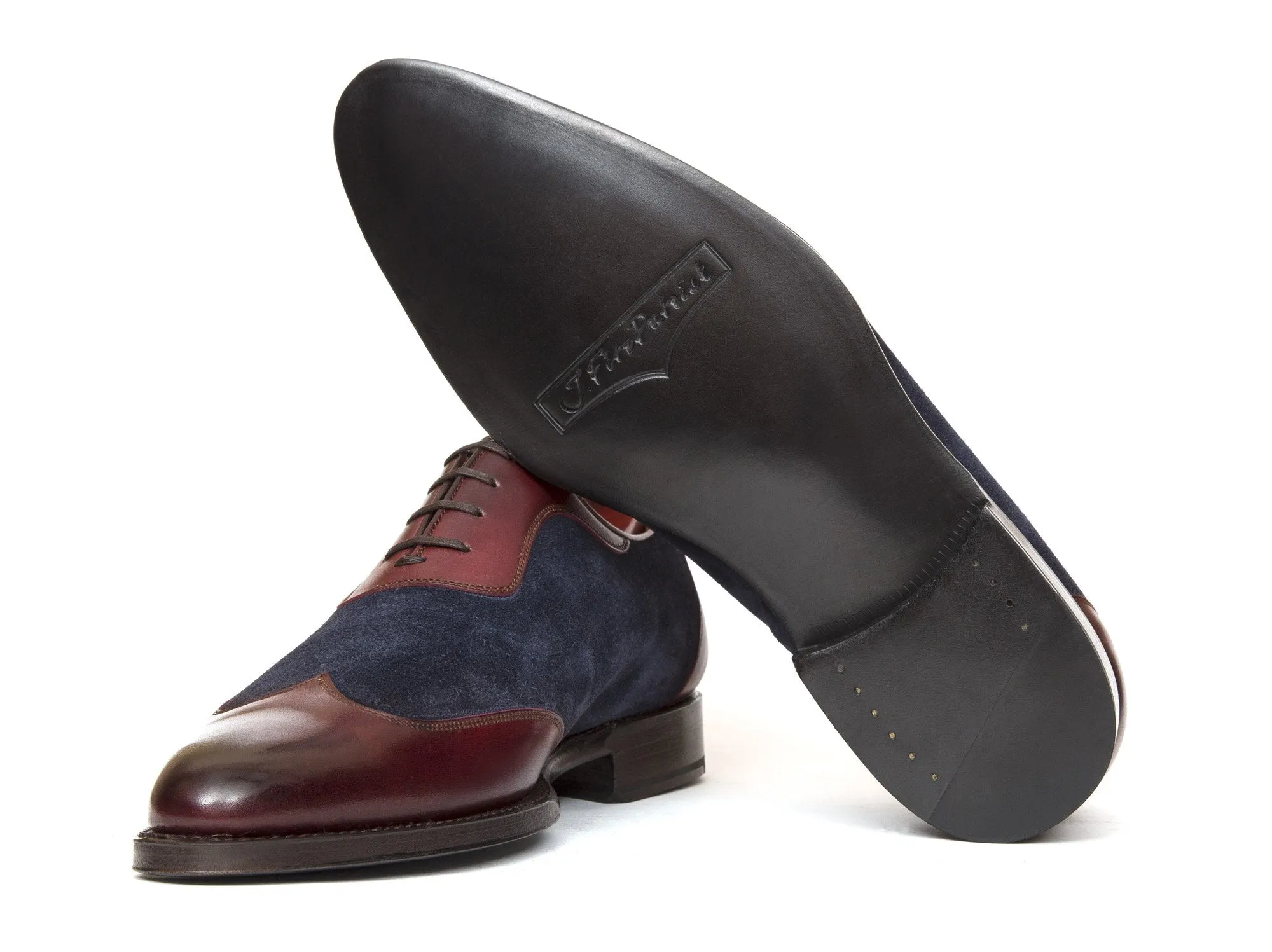 Rainier - MTO - Burgundy Calf / Navy Suede - JKF Last - Single Leather Sole