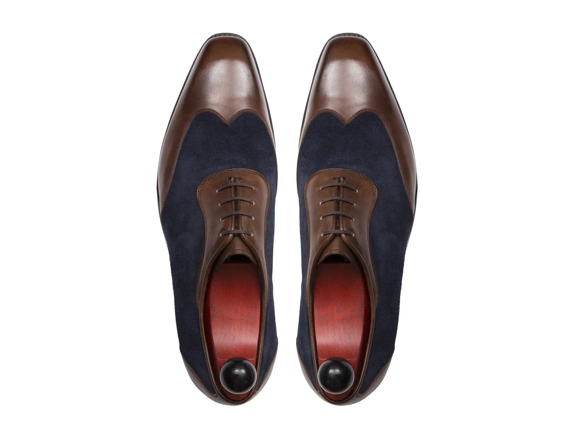 Rainier - MTO - Walnut Museum Calf / Navy Suede - MGF Last - Single Leather Sole