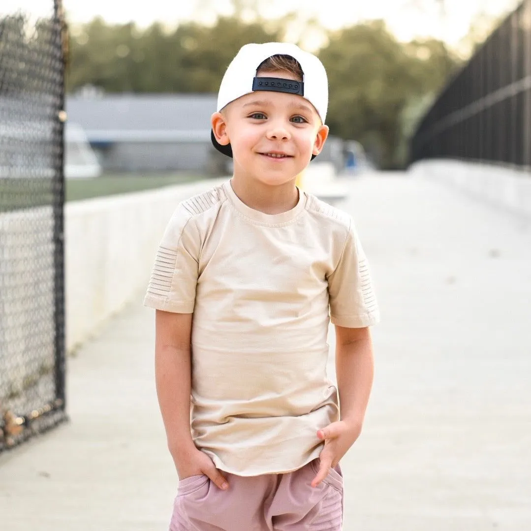 Short Sleeve Biker Shirt- Oat