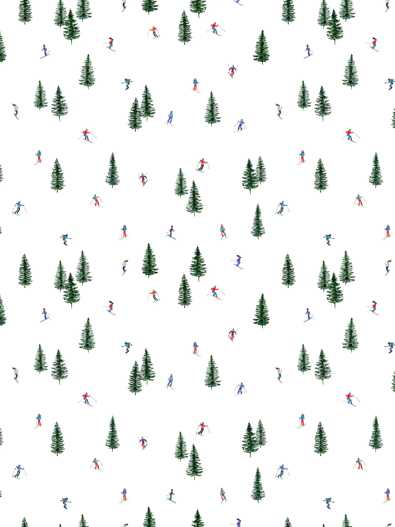Ski Print Hair Scrunchies (set of 2)