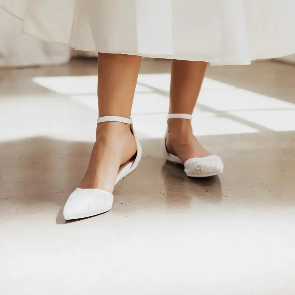 The D'Orsay - White Satin Lace   Stiletto Heel Kit 3 White