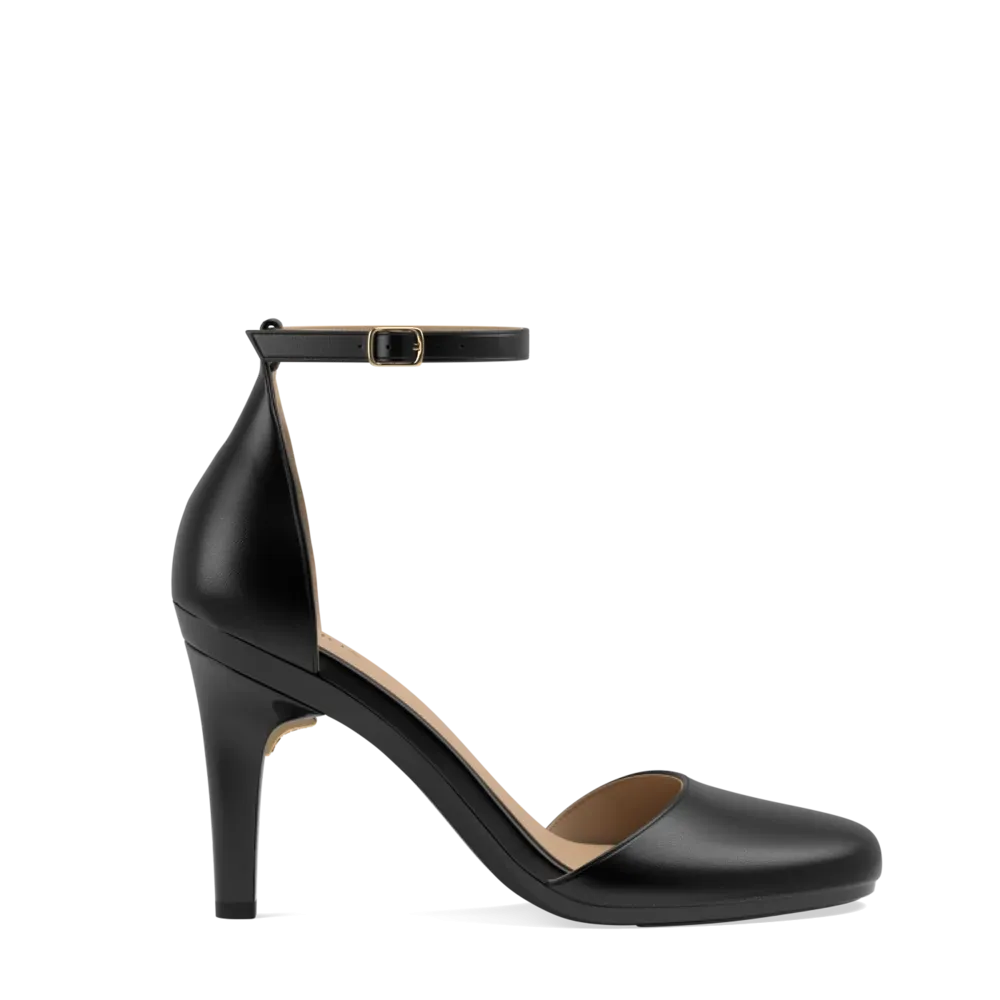 The Jocelyn - Coal Leather 4 Stiletto