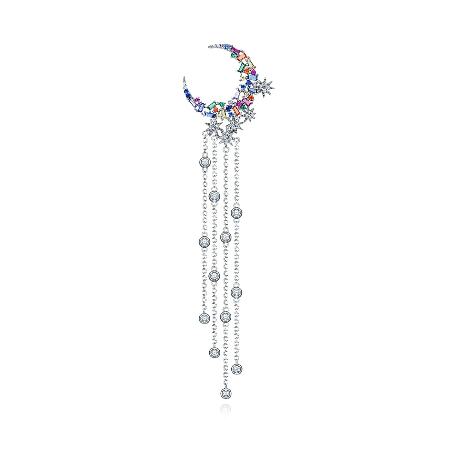 THIALH - Rainbow - White Moon Earrings