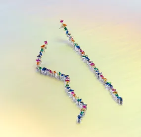 THIALH - Rainbow - White Sterling Silver Earrings