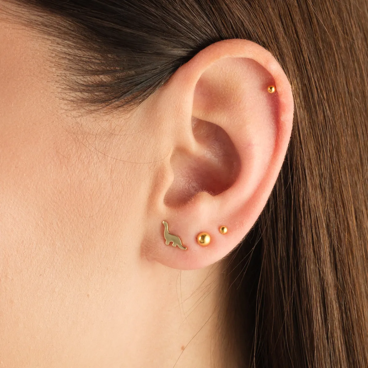 Tiny Ball Stud Earrings Gold Plated