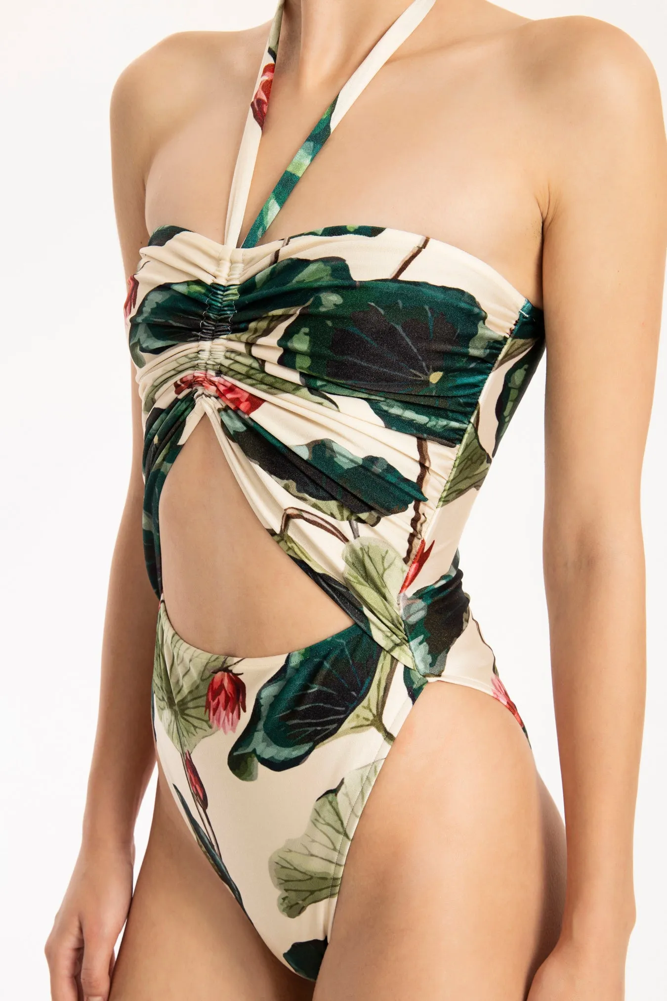 Victoria Regia High-Leg Frilled Swimsuit