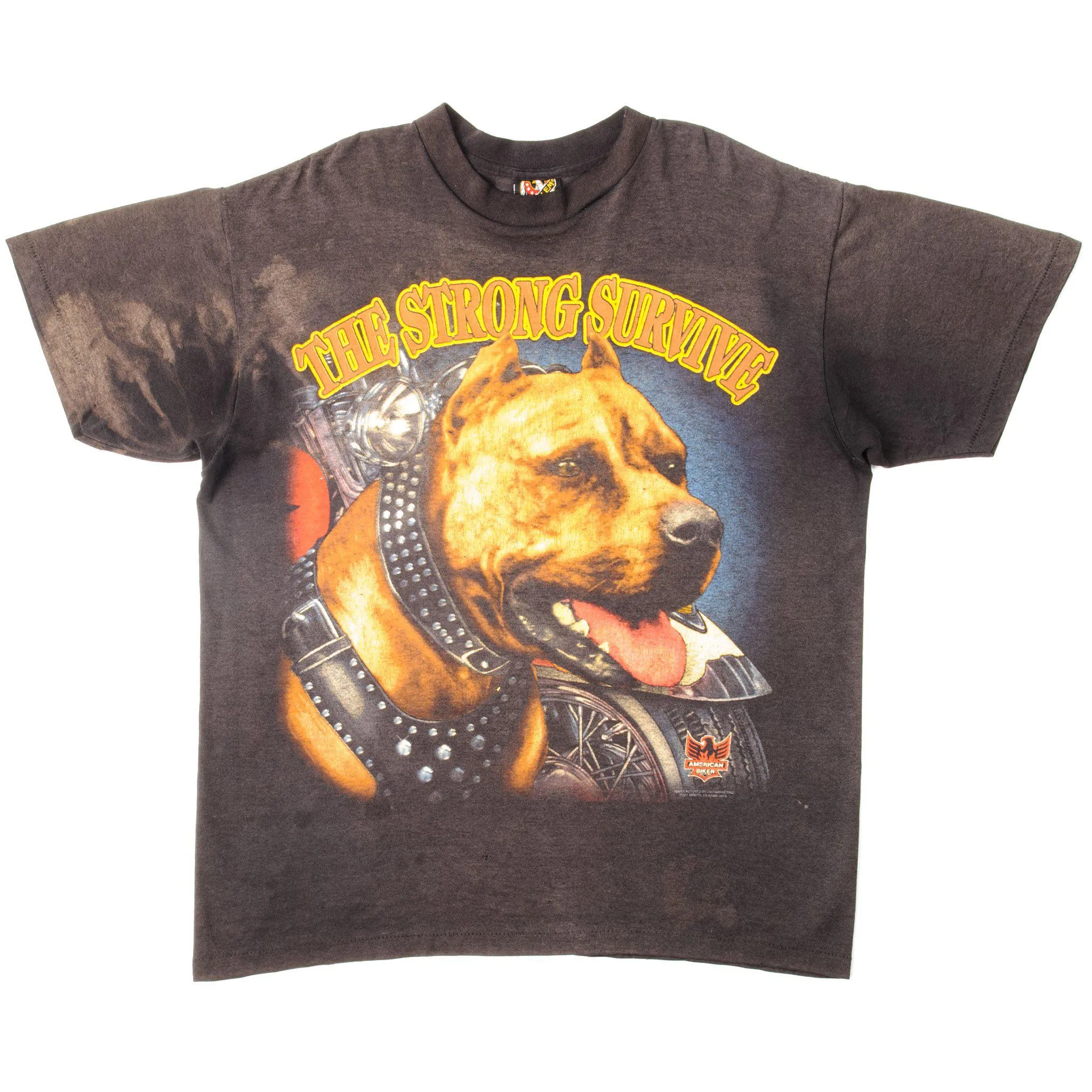 VINTAGE 3D EMBLEM AMERICAN BIKER TEE SHIRT 1993 SIZE XL MADE IN USA