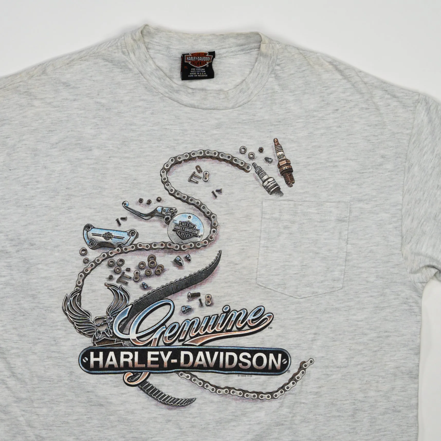 Vintage '95 Grey Harley Davidson Mt. Vernon IL Tee (M)