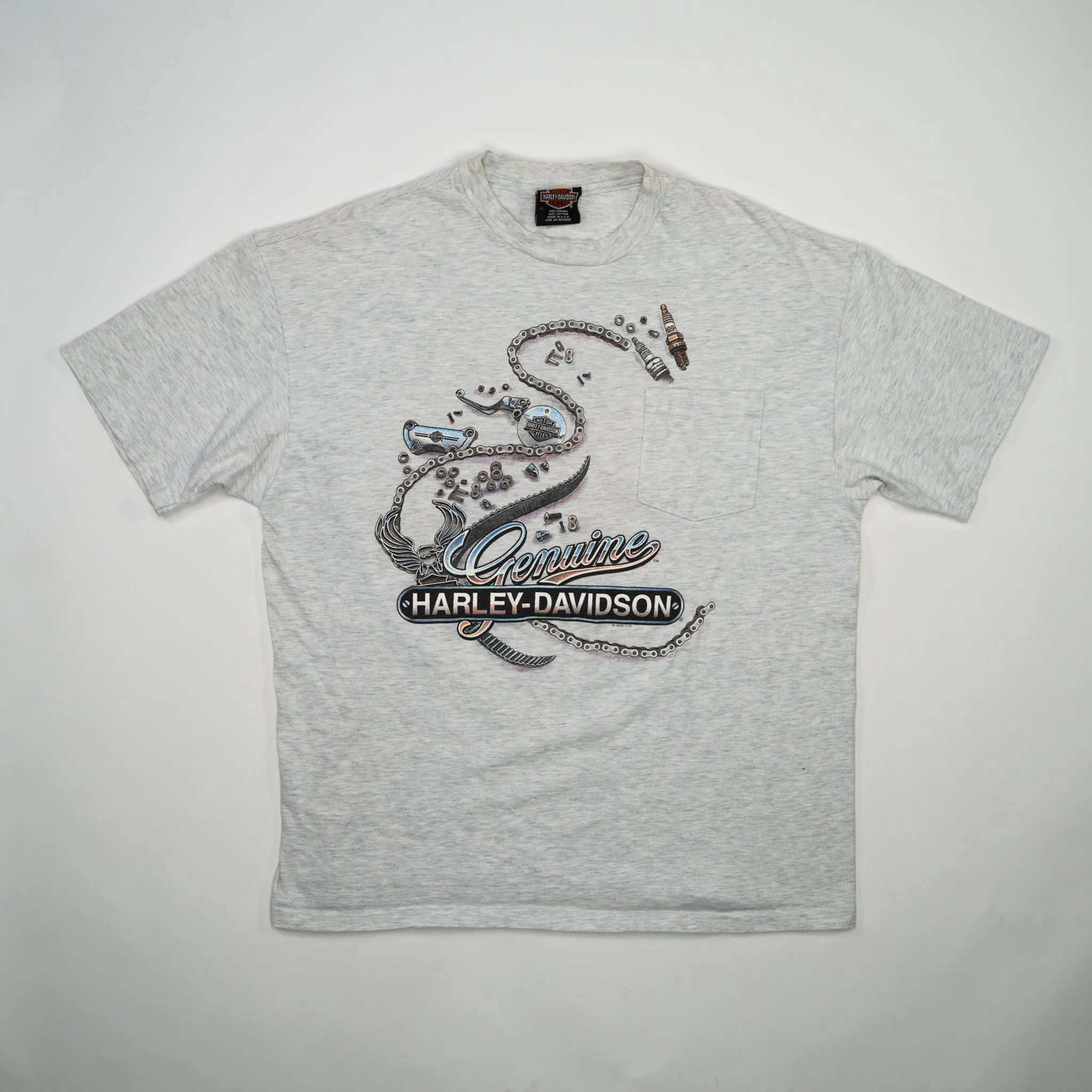 Vintage '95 Grey Harley Davidson Mt. Vernon IL Tee (M)