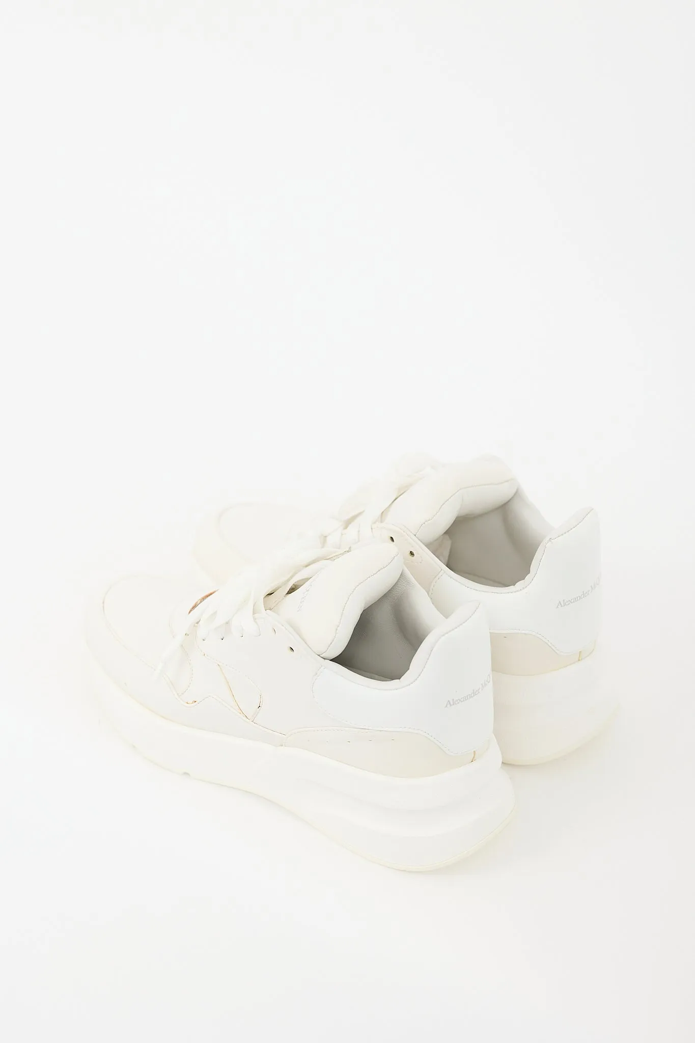 White Leather Oversized Runner Sneaker
