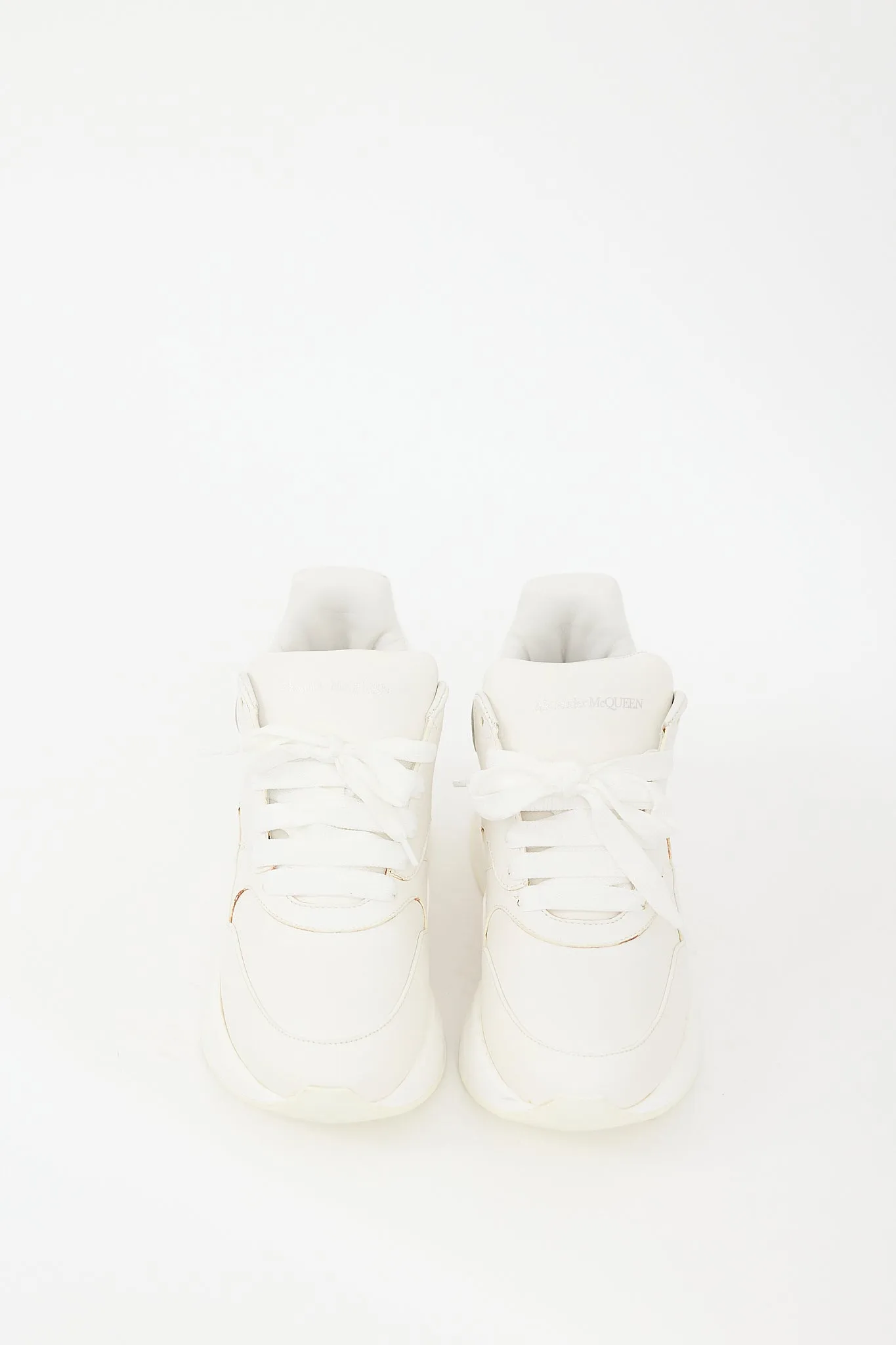 White Leather Oversized Runner Sneaker