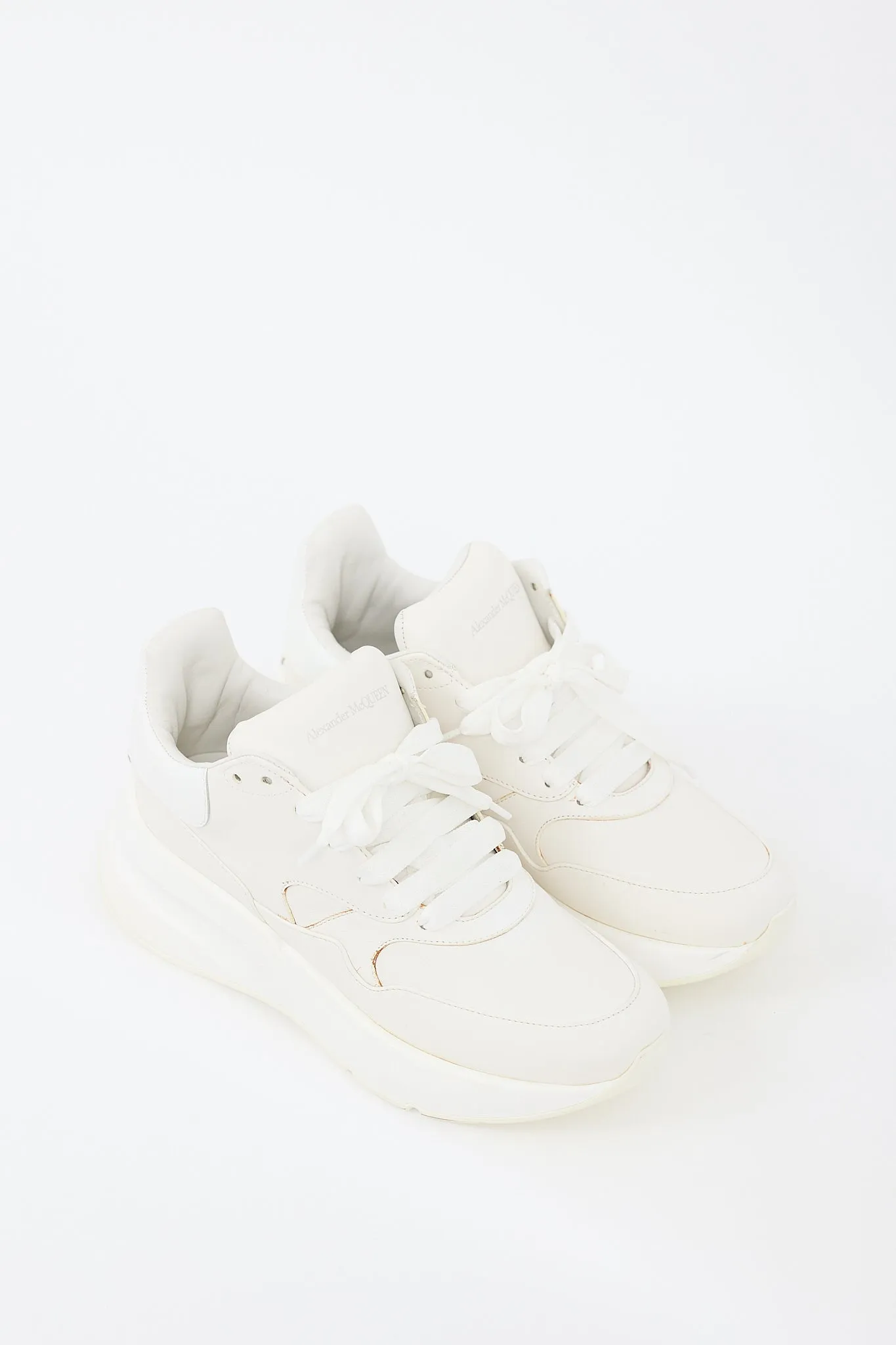 White Leather Oversized Runner Sneaker
