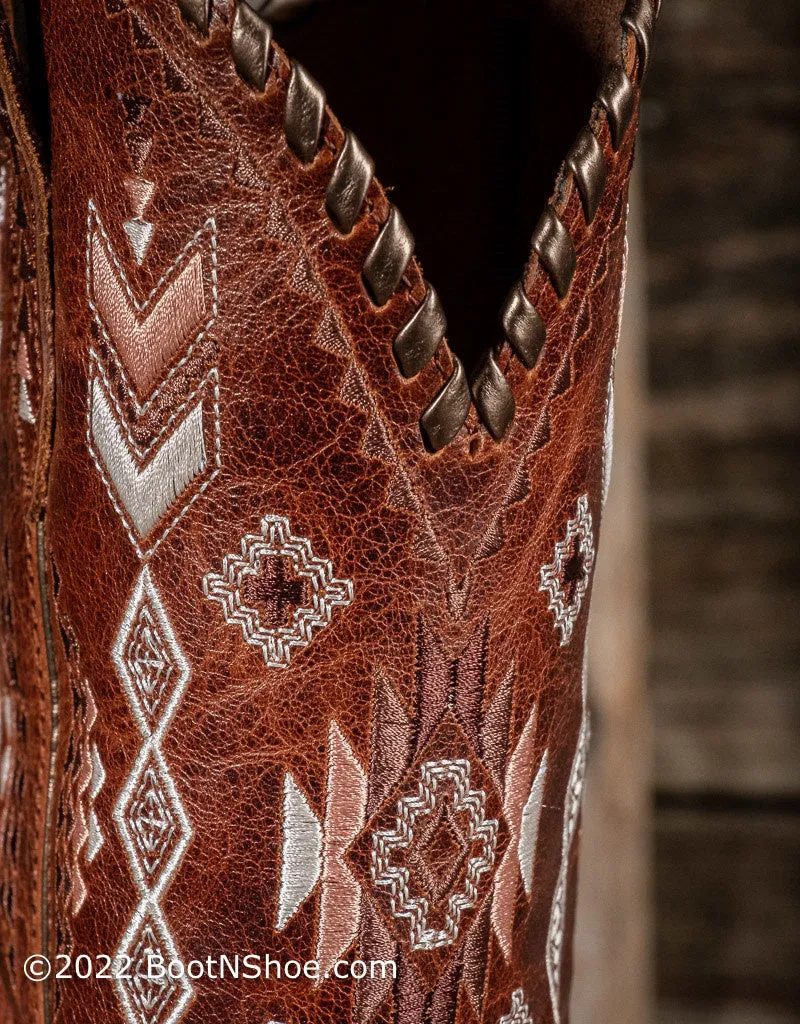 Women's Round Up Skyler Canyon Tan  w/ embroidery Western Boot 10038327