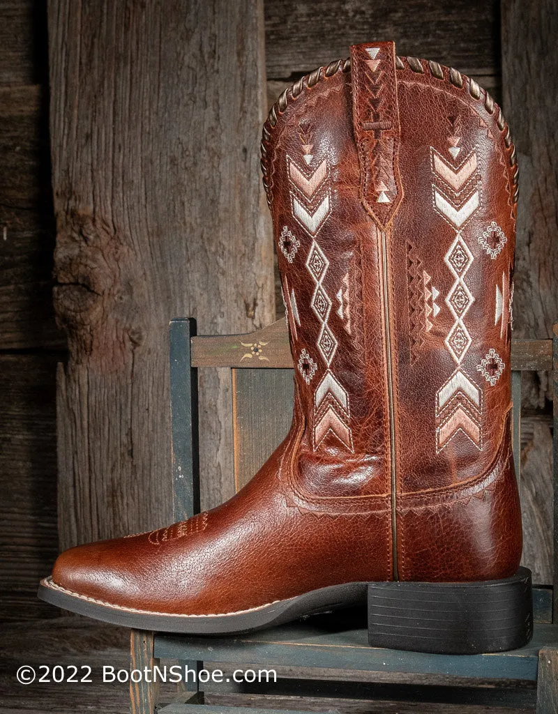 Women's Round Up Skyler Canyon Tan  w/ embroidery Western Boot 10038327